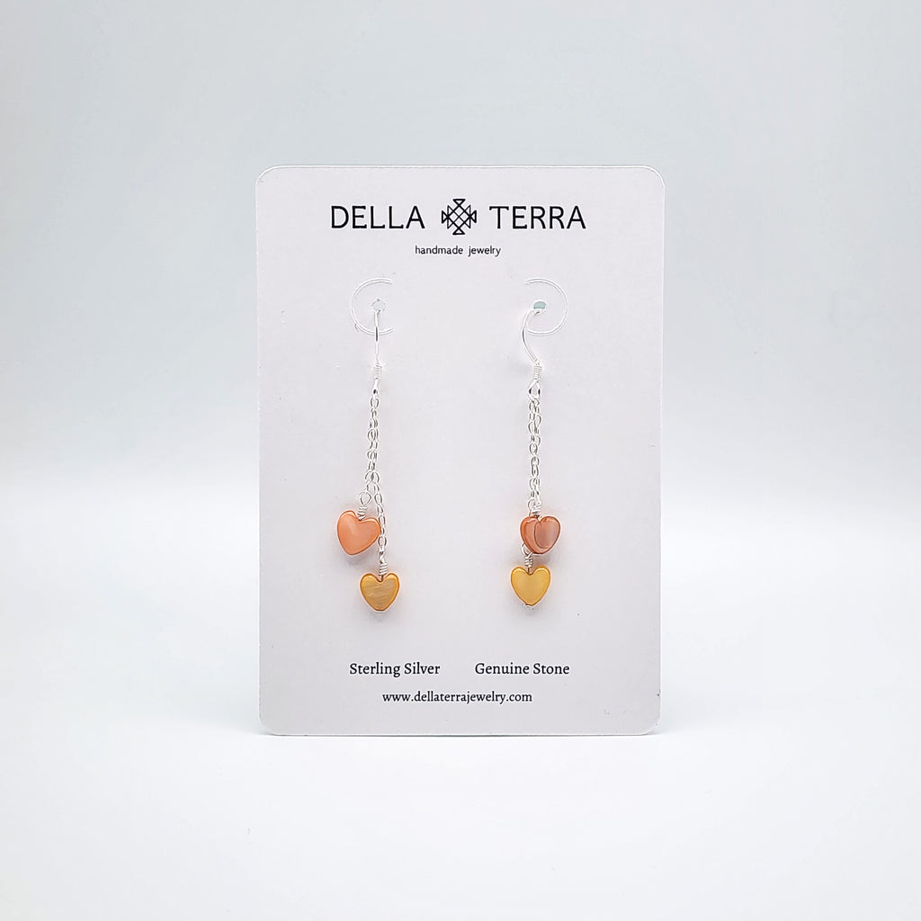 Heart Dangles - Yellow and Orange