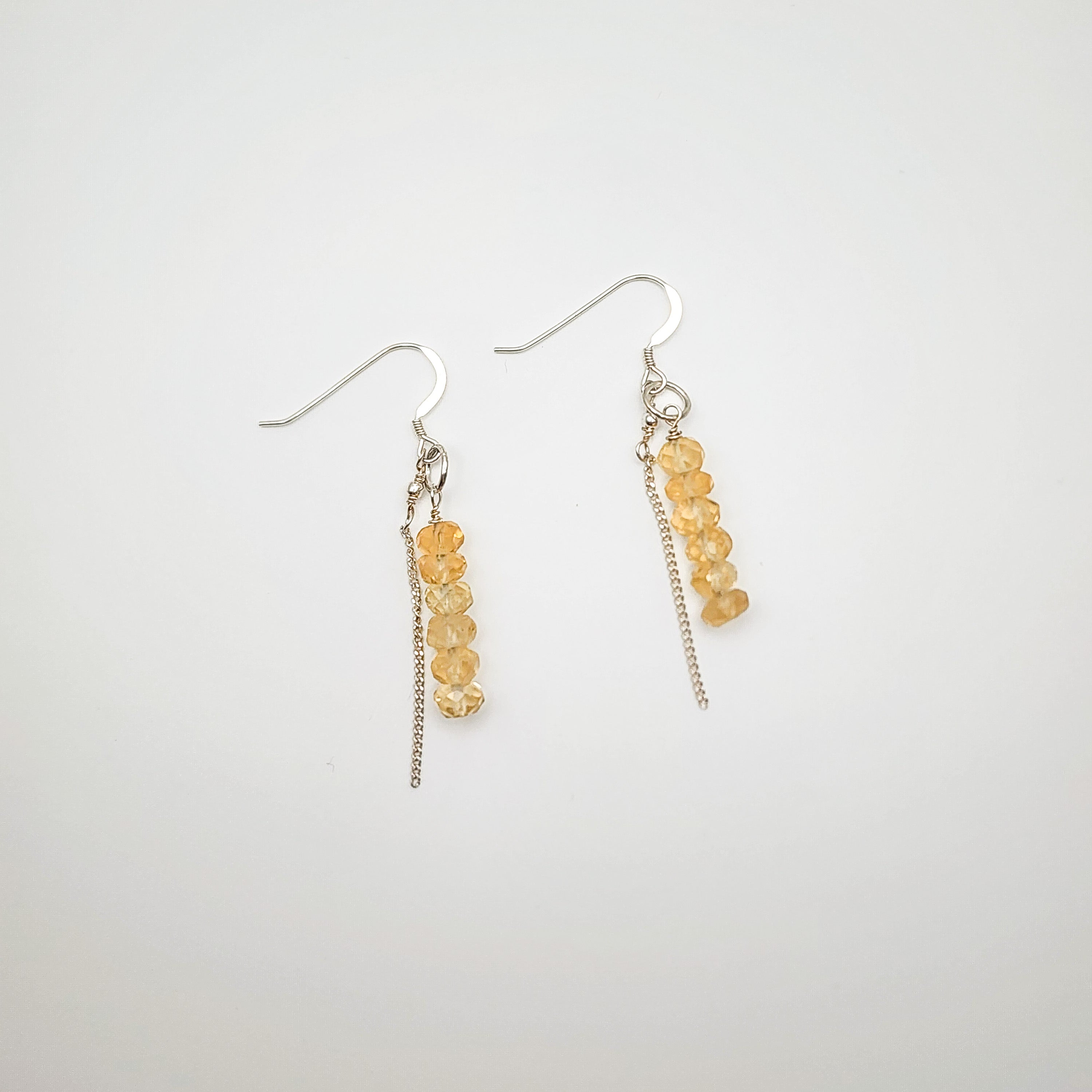 Citrine Rondelle Dangle Earrings
