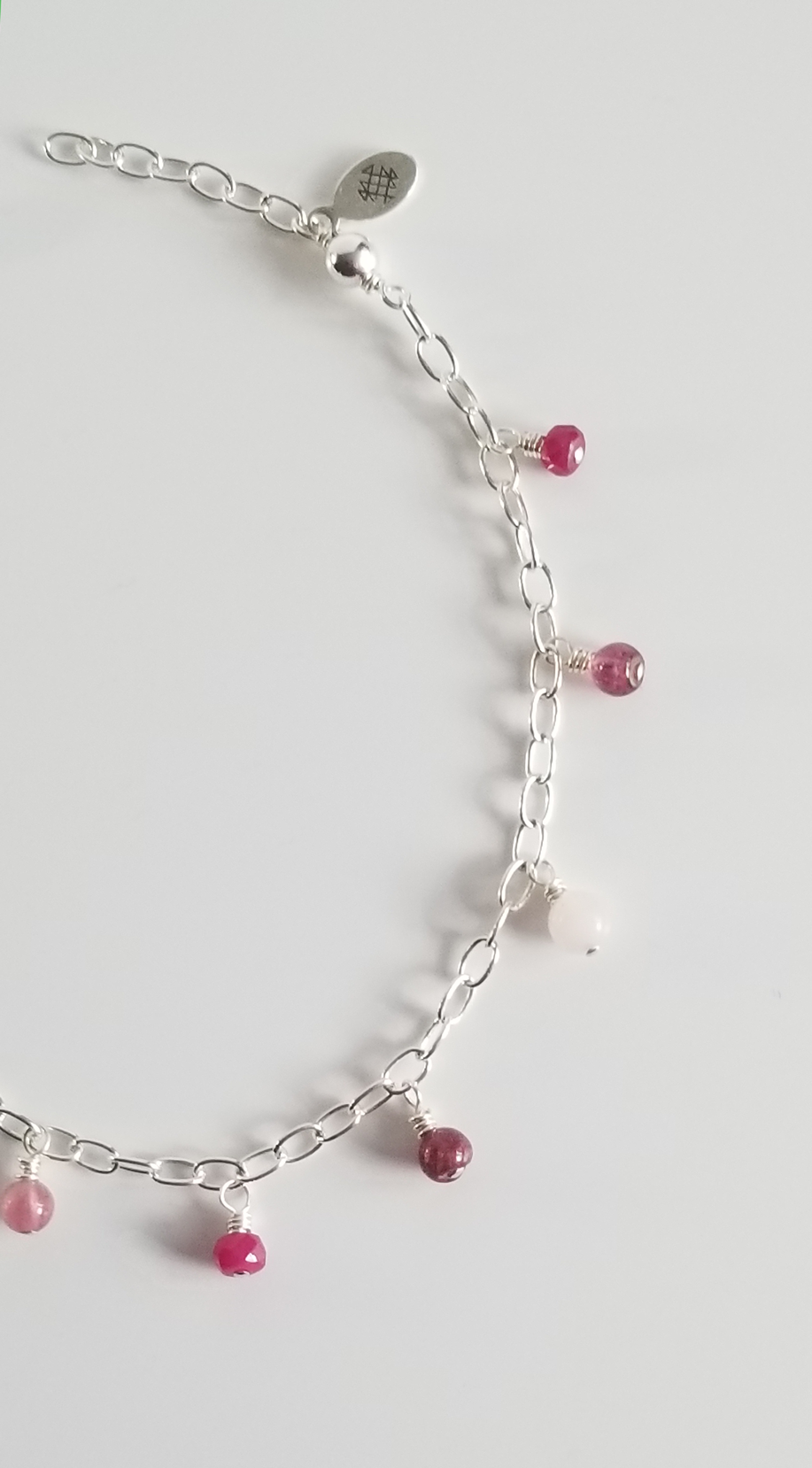 Pretty in Pink Gemstone Dangle Bracelet