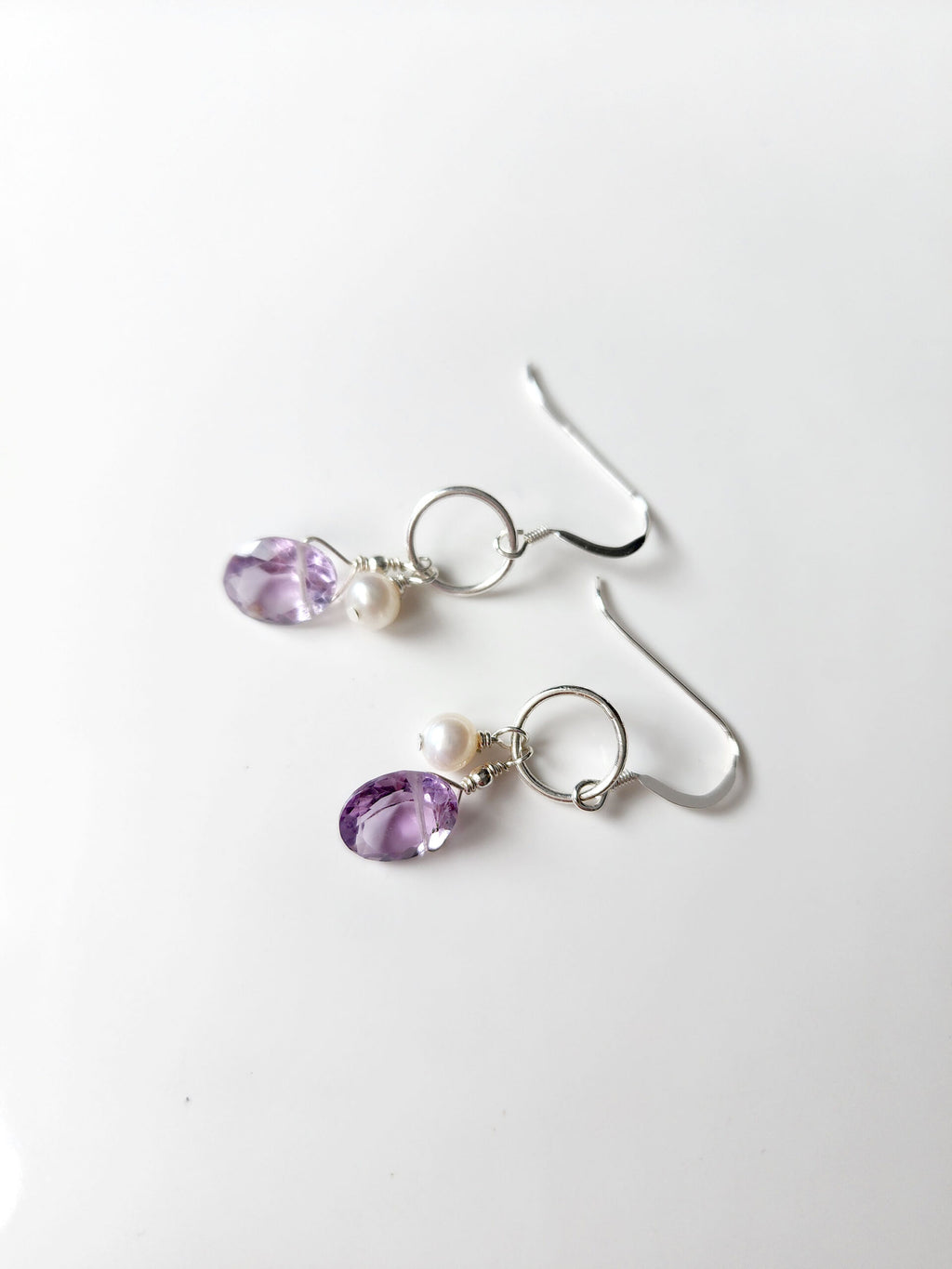 Amethyst & Pearl Earrings