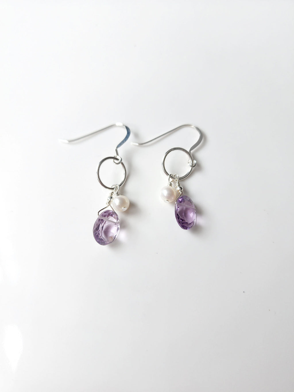 Amethyst & Pearl Earrings