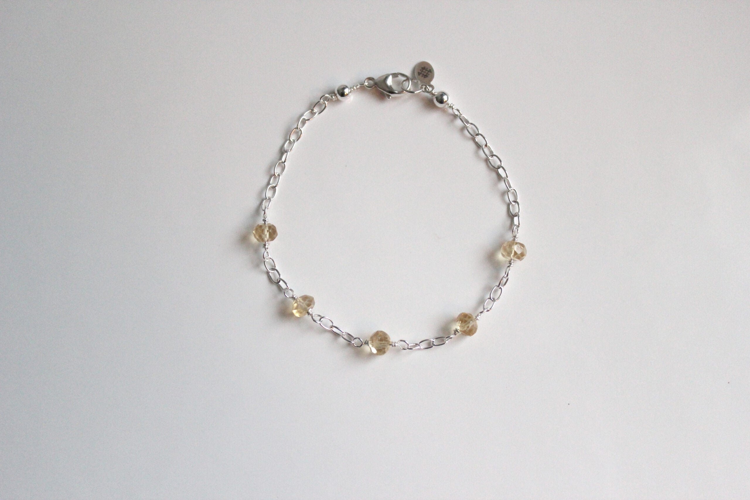 citrine and sterling silver bracelet