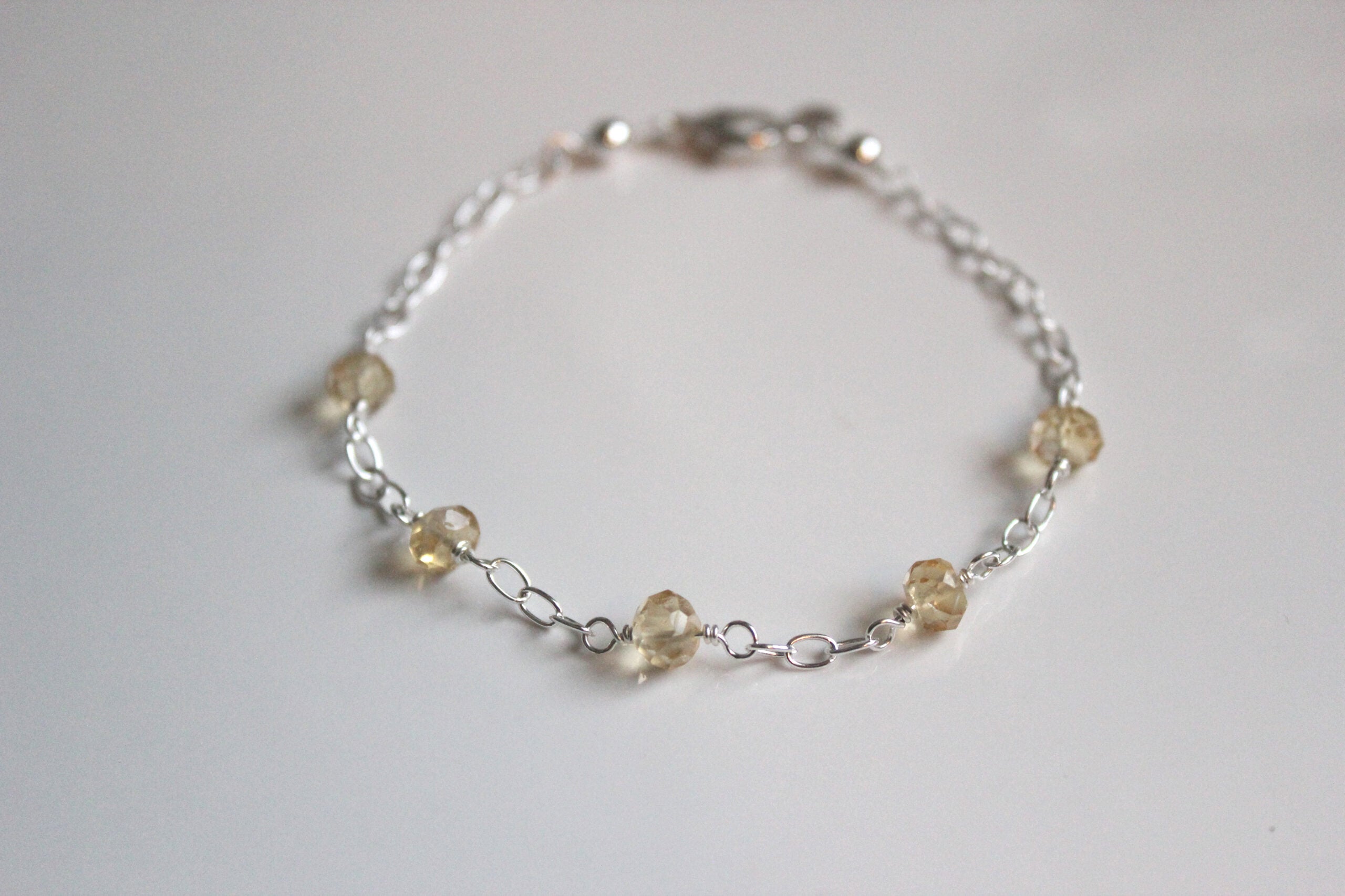 citrine and sterling silver bracelet